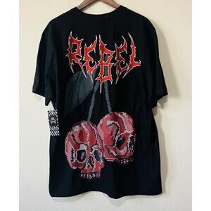 Rebel Vengeance Cherry Skull Graphic Tee Size 2XL